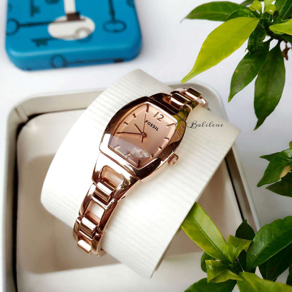 jam-Bq1069-Fossil Isobel Three-Hand Rosegold Stainless Steel-Balilene