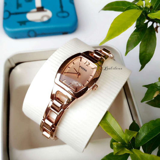 jam-Bq1069-Fossil Isobel Three-Hand Rosegold Stainless Steel-Balilene