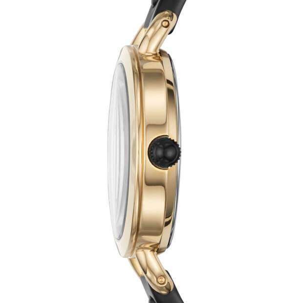 jam-Bq3027-Fossil Classic Rose Gold-Tone Black Stainless Steel-Balilene