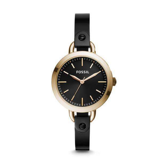 jam-Bq3027-Fossil Classic Rose Gold-Tone Black Stainless Steel-Balilene