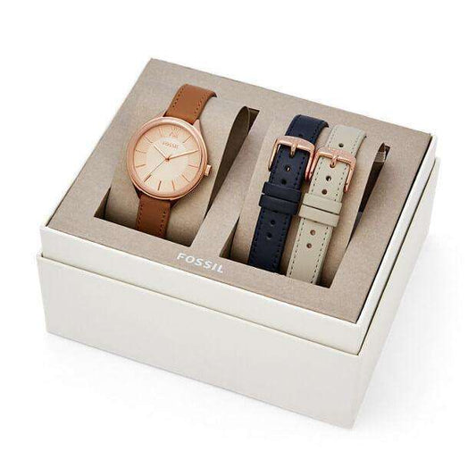 jam-Bq3152set-Fossil Suitor Three Hand Interchangeable Strap Gift Set-Balilene
