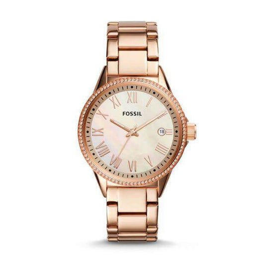 jam-Bq3210-Fossil Blythe Three-hand Rose Gold-tone-Balilene