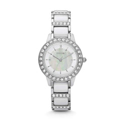 jam-Ce1017-Fossil Jesse Ceramic White Watch-Balilene