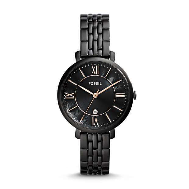 jam-Es3614-Fossil Jacqueline Black Dial Ladies Casual Watch-Balilene