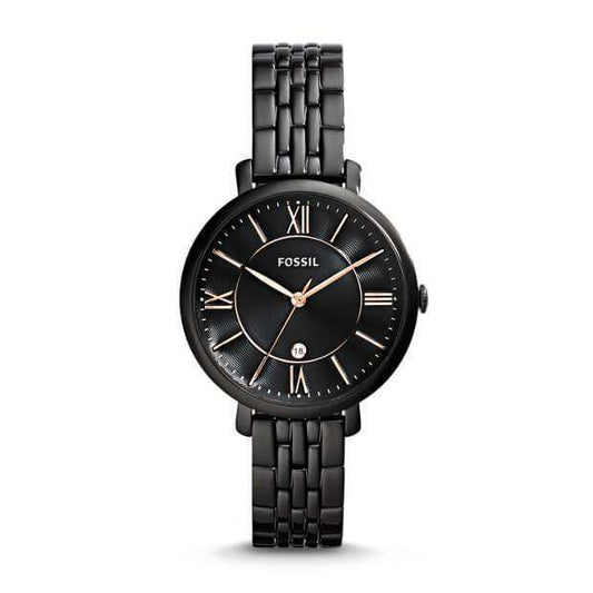 jam-Es3614-Fossil Jacqueline Black Dial Ladies Casual Watch-Balilene