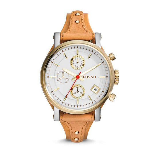 jam-Es3615-Fossil Boyfriend Chronograph Tan Leather-Balilene
