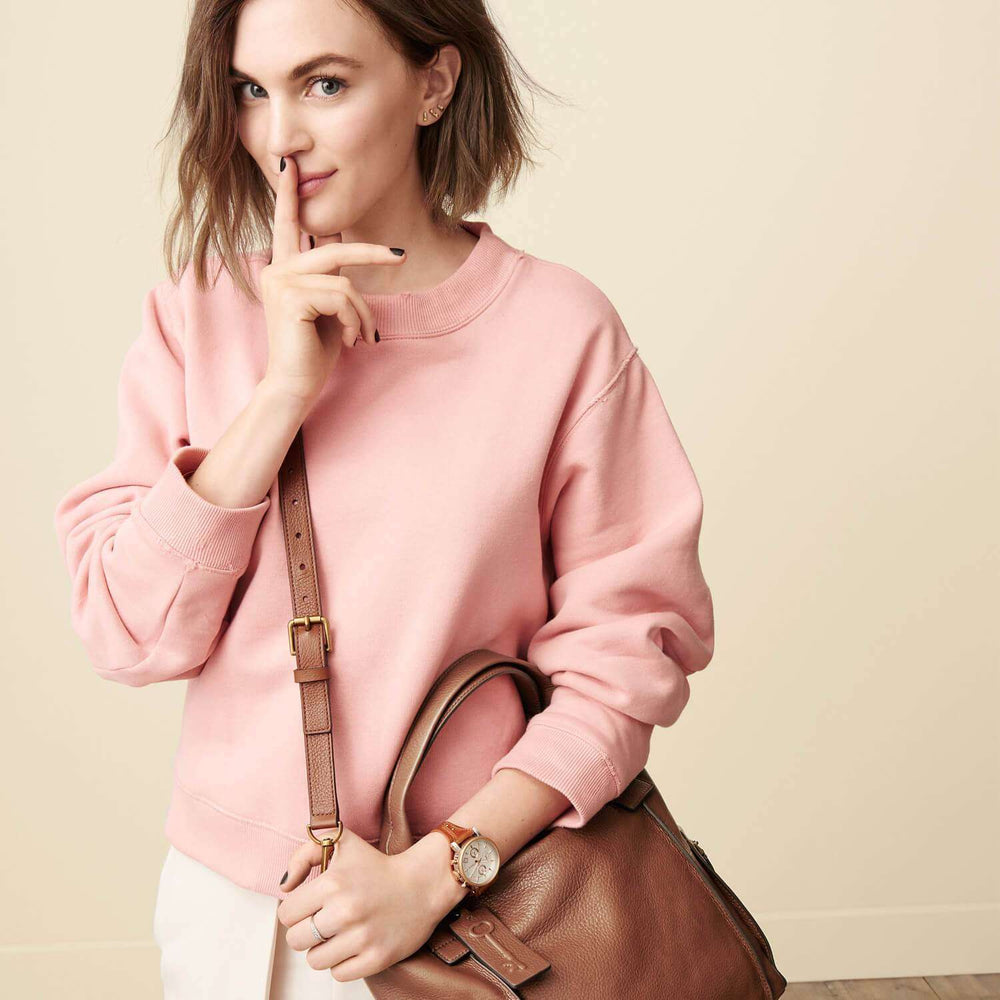 jam-Es3615-Fossil Boyfriend Chronograph Tan Leather-Balilene