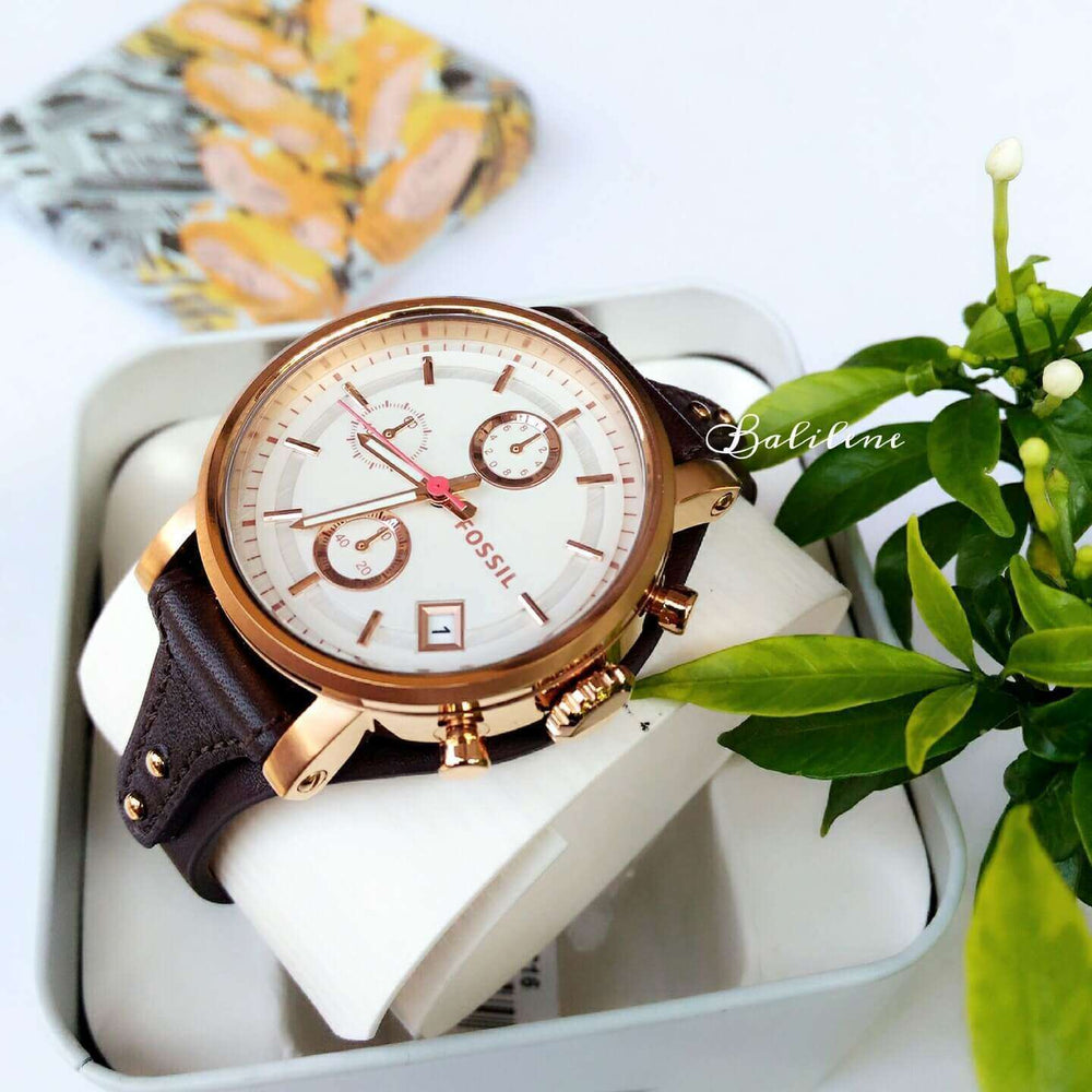 jam-es3616-Fossil Boyfriend Chronograph Raisin Leather-Balilene