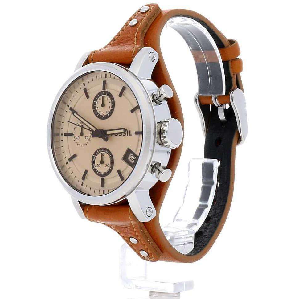 jam-ES4046-Fossil Boyfriend Sport Chronograph Brown Leather-Balilene