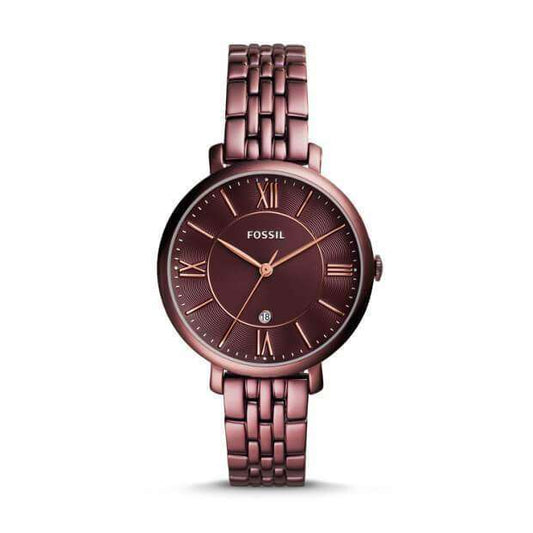 jam-ES4100-Fossil Jacqueline Wine Dial Ladies Casual Watch-Balilene