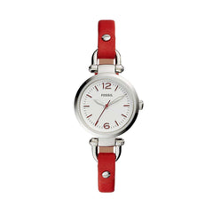 jam-Es4119-Fossil Georgia Mini Three-hand Red Leather Watch-Balilene