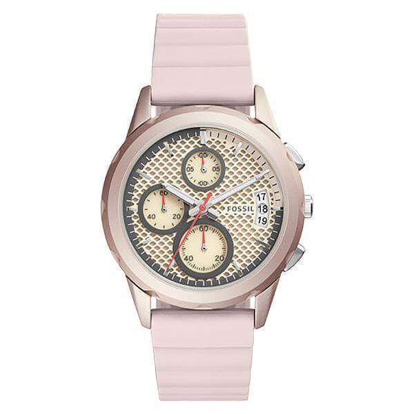 jam-Es4172-Fossil Modern Pursuit Pink Dial Ladies Chronograph-Balilene