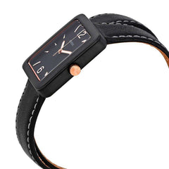 jam-ES4193-Fossil Atwater Black Dial Ladies Wrap Leather Watch-Balilene