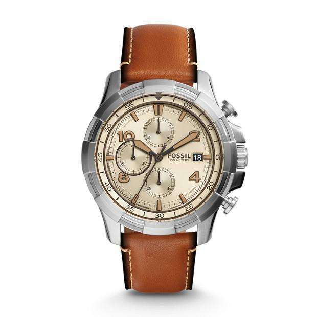 jam-Fs5130-Fossil Dean Chronograph Light Brown-Balilene