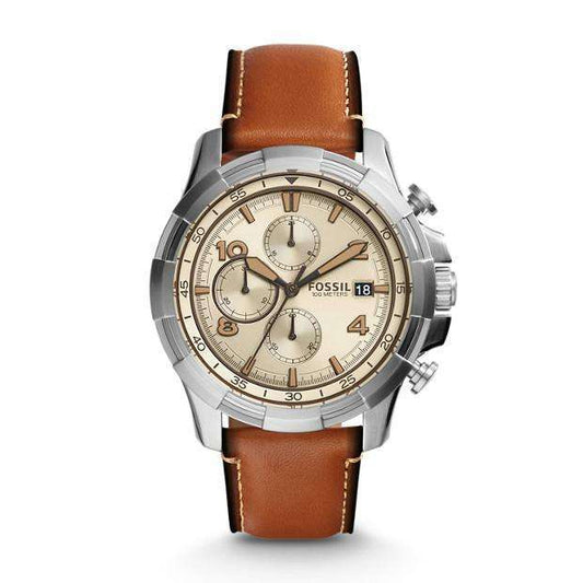 jam-Fs5130-Fossil Dean Chronograph Light Brown-Balilene