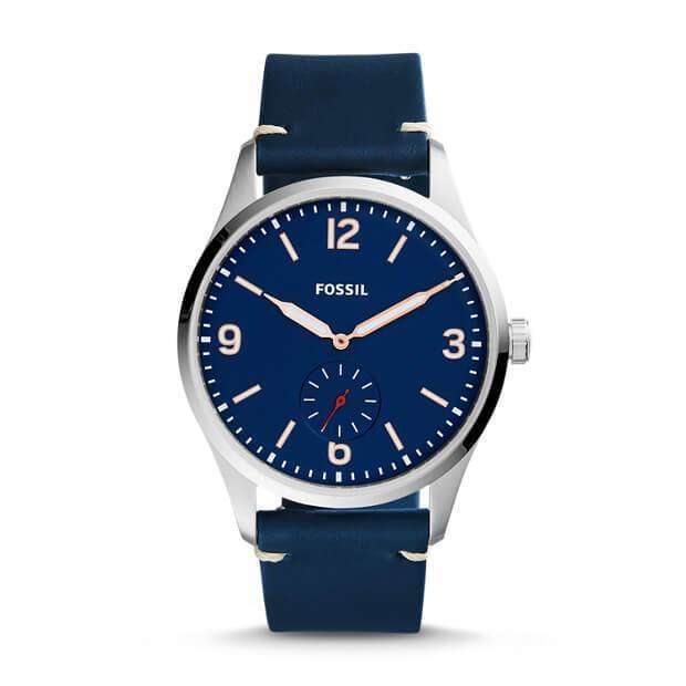 jam-FS5246-Fossil Vintage 54 Two-Hand Sub-Second Blue Leather Watch-Balilene