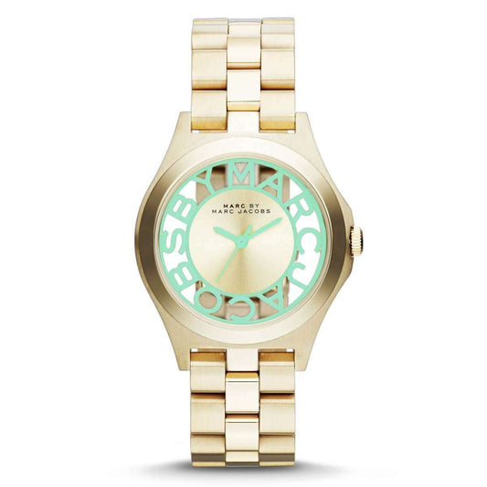 jam-MBM3295-Marc Jacobs Henry Gold Dial Gold-plated Ladies Watch-Balilene