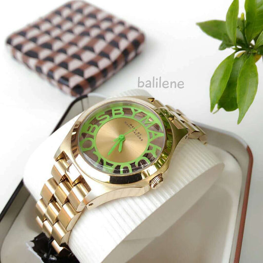 jam-MBM3295-Marc Jacobs Henry Gold Dial Gold-plated Ladies Watch-Balilene