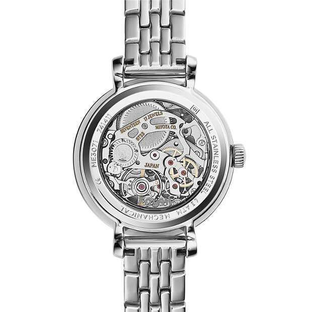 jam-Me3071-Fossil Jacqueline Mini Skeleton Silver Watch-Balilene