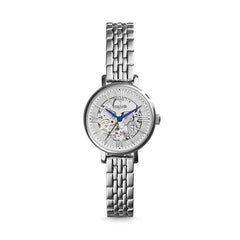 jam-Me3071-Fossil Jacqueline Mini Skeleton Silver Watch-Balilene