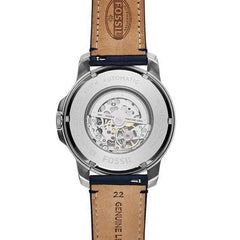 jam-Me3111-Fossil Grant Automatic Navy Leather Watch-Balilene
