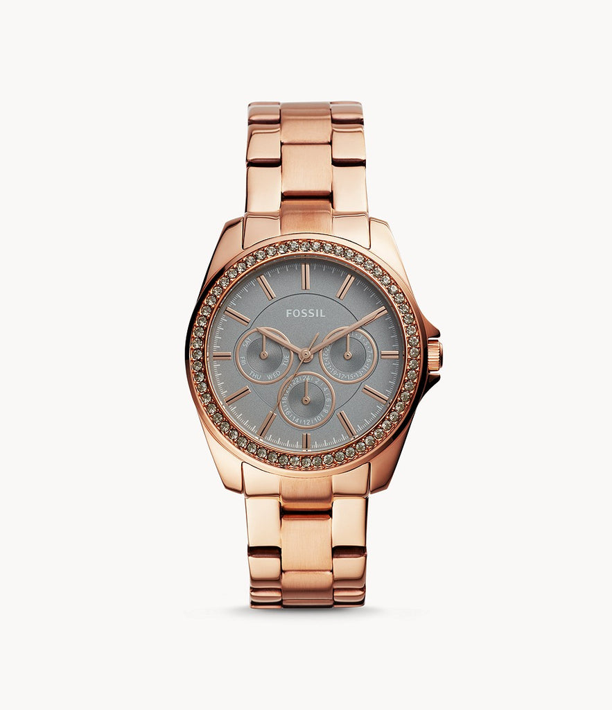Fossil BQ3418 Janice Multifunction RoseGold Tone Stainless Steel Watch