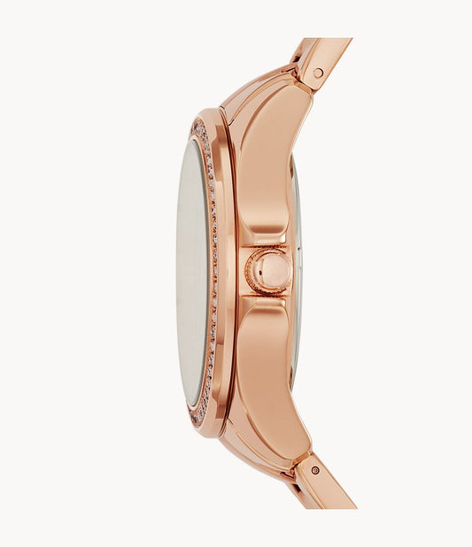 Fossil BQ3418 Janice Multifunction RoseGold Tone Stainless Steel Watch