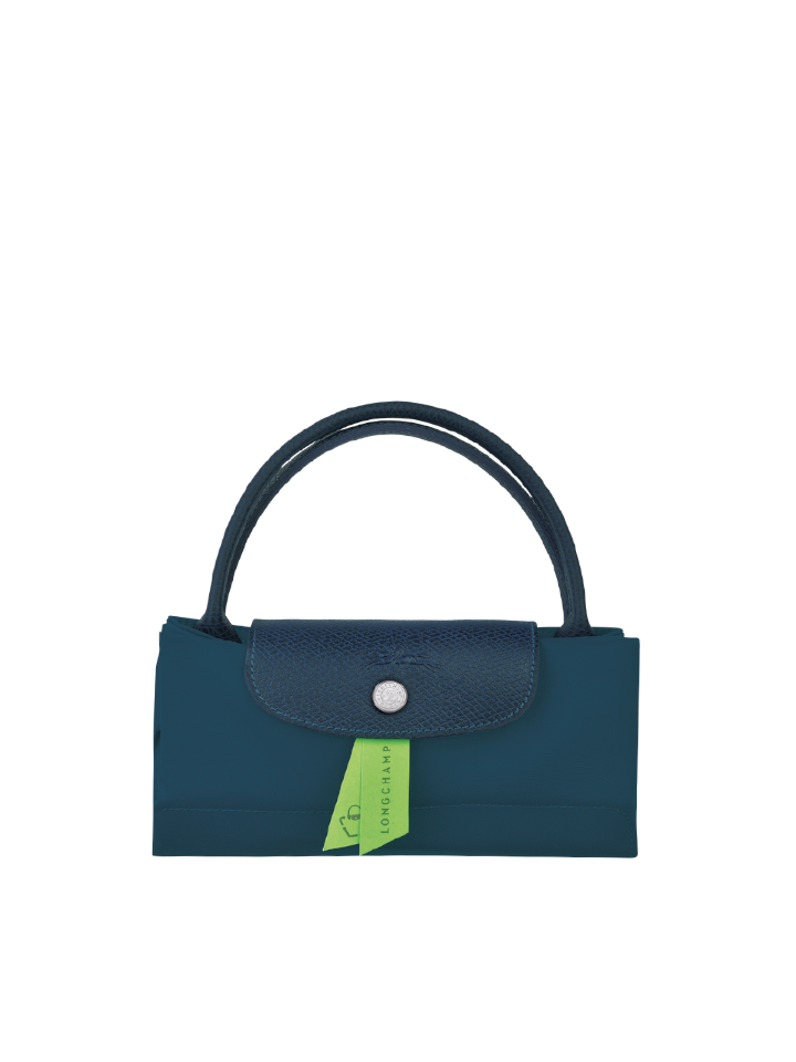 lipat-Longchamp-Le-Pliage-Green-Small-Top-Handle-Bag-Ocean-Blue