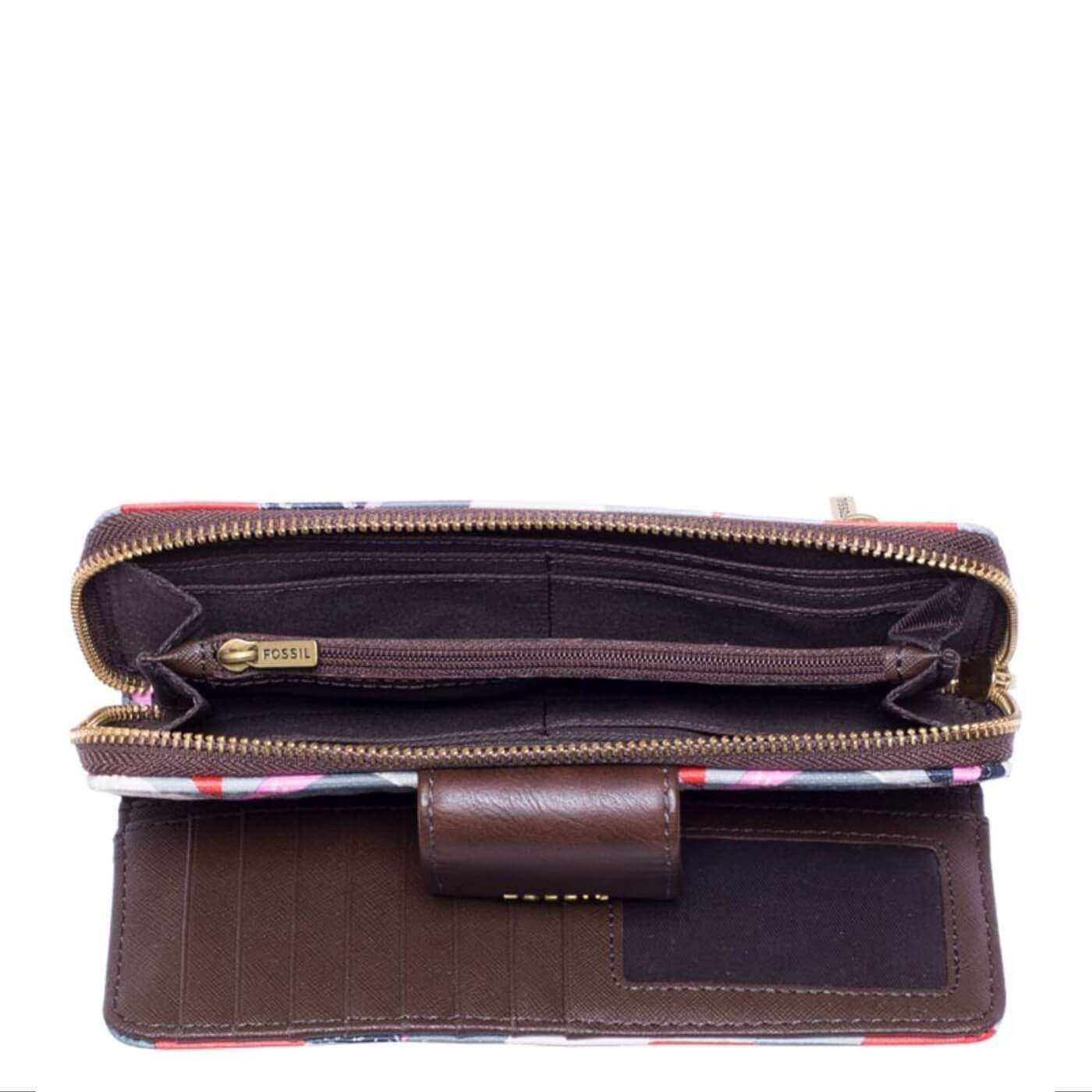 Fossil Swl1434998 Madison Zip Clutch Pink Multi