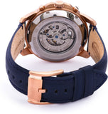 Fossil Me3029 Grant Automatic Navy Leather Watch