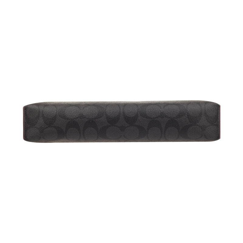 Coach F39763 Carryal Pouch In Signature Canvas Black Oxblood