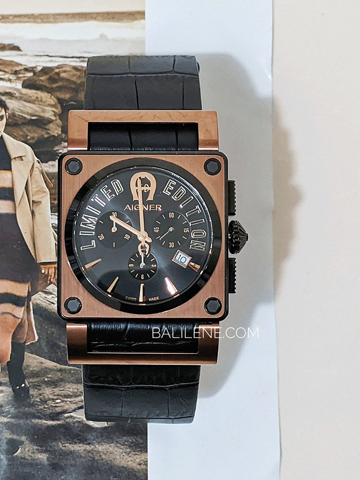 on-model-Aigner-A24150-Limited-Edition-Leather-Strap-Watch