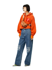 on-model-Loewe-Mini-Gate-Dual-Bag-In-Soft-Calfskin-And-Jacquard-Tan