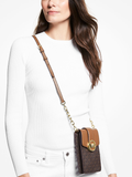 on-model-Michael-Kors-35S2GNMC5B-Carmen-Small-Logo-Smartphone-Crossbody-Bag-Brown