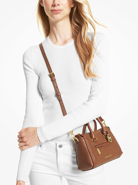 on-model-Michael-Kors-Carine-Extra-Small-Pebbled-Leather-Satchel-Luggage