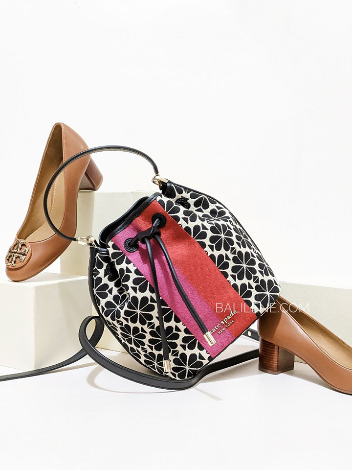 Kate Spade Flower Jacquard Stripe Medium Bucket Bag Cream Multi Kate Spade Flower Jacquard Stripe Medium Bucket Bag Cream Multi
