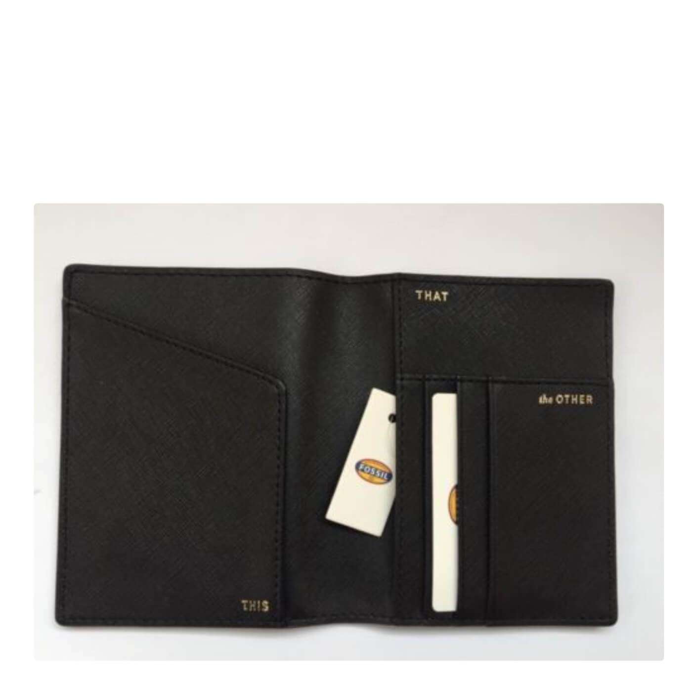 Fossil SL6725016 Leather Passport Case Wallet On My Way Black Multi