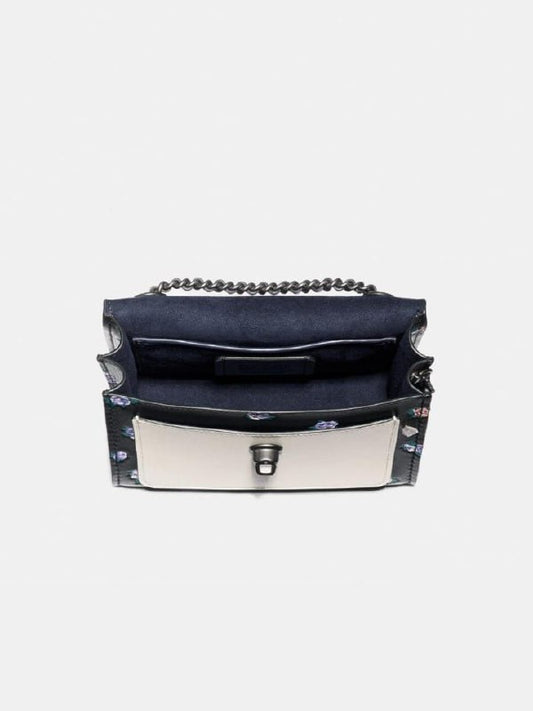 Coach 76124 Parker 18 With Vintage Rosebud Print Black Multi