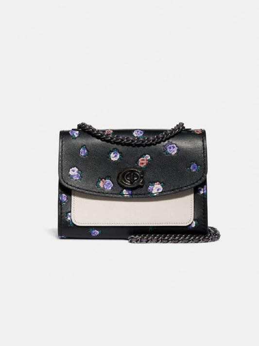 Coach 76124 Parker 18 With Vintage Rosebud Print Black Multi