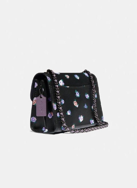 Coach 76124 Parker 18 With Vintage Rosebud Print Black Multi