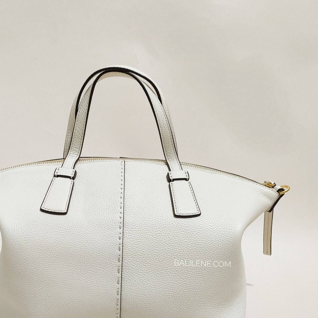 Tory Burch 64458 McGraw Top-Zip Satchel New Ivory