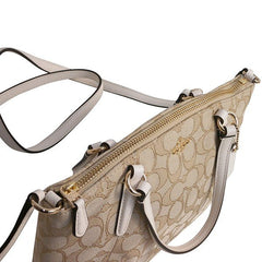Coach F57830 Mini Kelsey Satchel Outine Signature Light Khaki Chalk