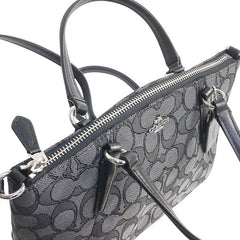 Coach f57830 Mini Kelsey Satchel Outine Signature Black Smoke