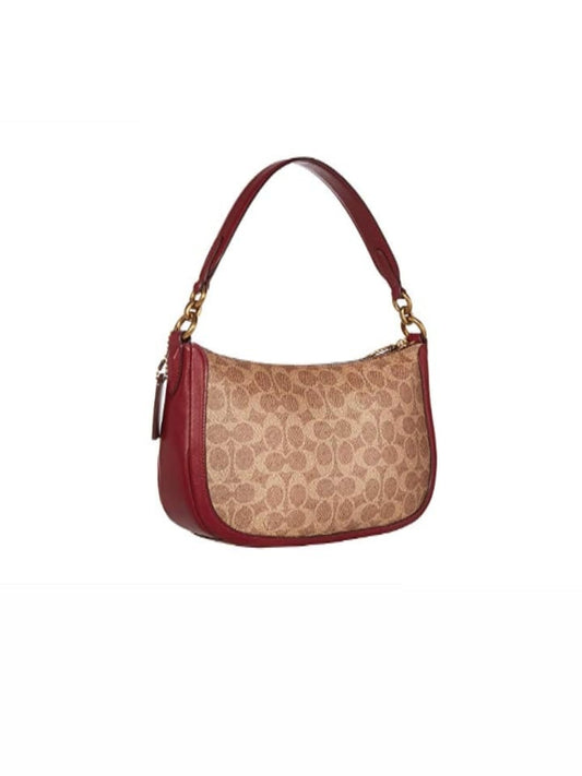 Coach 88768  Sutton Crossbody Tan Deep Red Multi