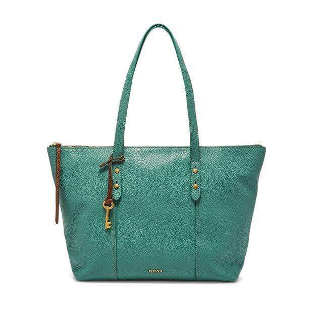 Tas Fossil SHB1727320 Jenna Tote Teal Green Handbag Original