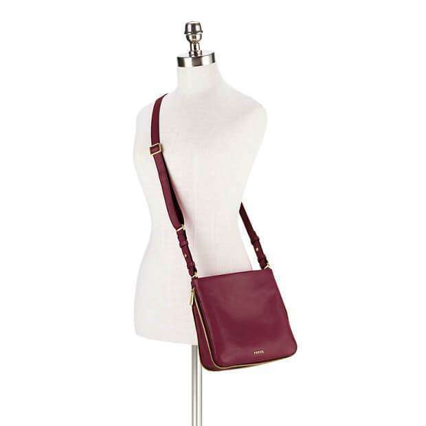 Tas Fossil Zb5874601 Preston Crossbody Square Bag Maroon Balilene