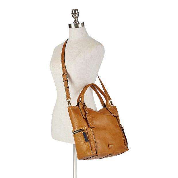 tas-ZB6725893-Fossil Emerson Satchel Leather Bag Brown Sugar-Balilene