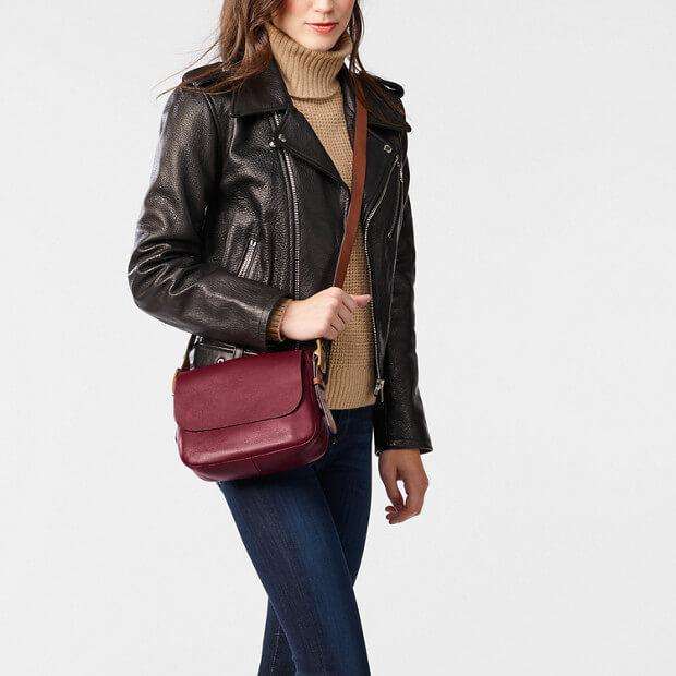 tas-ZB6759609-Fossil Harper Small Saddle Crossbody Wine Bag-Balilene
