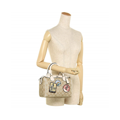 Coach F29357 Mini Bennett Satchel Signature Canvas With Minnie Mouse Patches Light Khaki Chalk